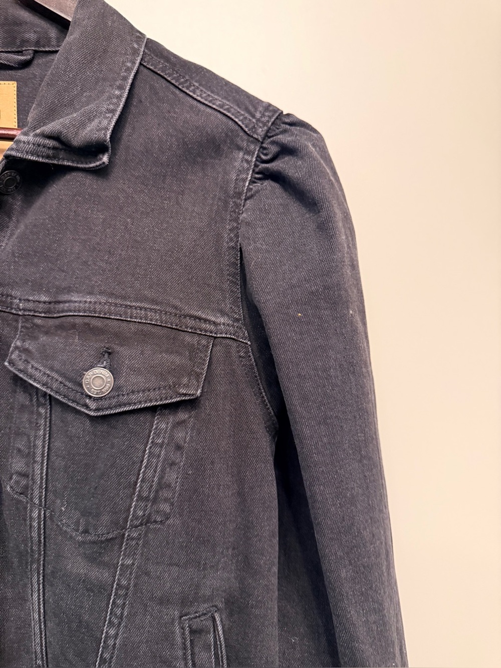 GAP Black Puff Sleeve Denim Jacket – XL